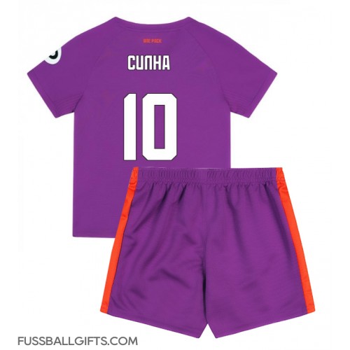 Wolves Matheus Cunha #10 Fußballbekleidung 3rd trikot Kinder 2024-25 Kurzarm (+ kurze hosen)